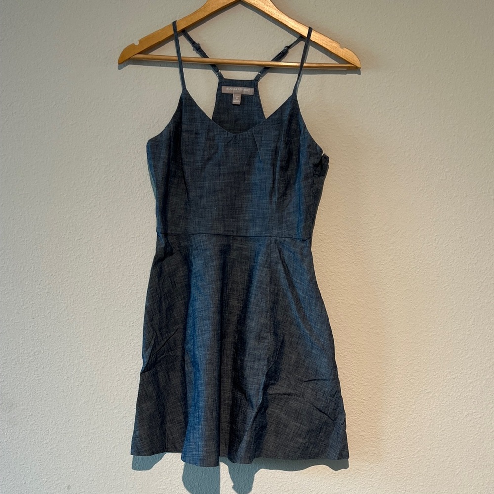 Banana Republic Factory Chambray Fit and Flare Dress 0 Petite